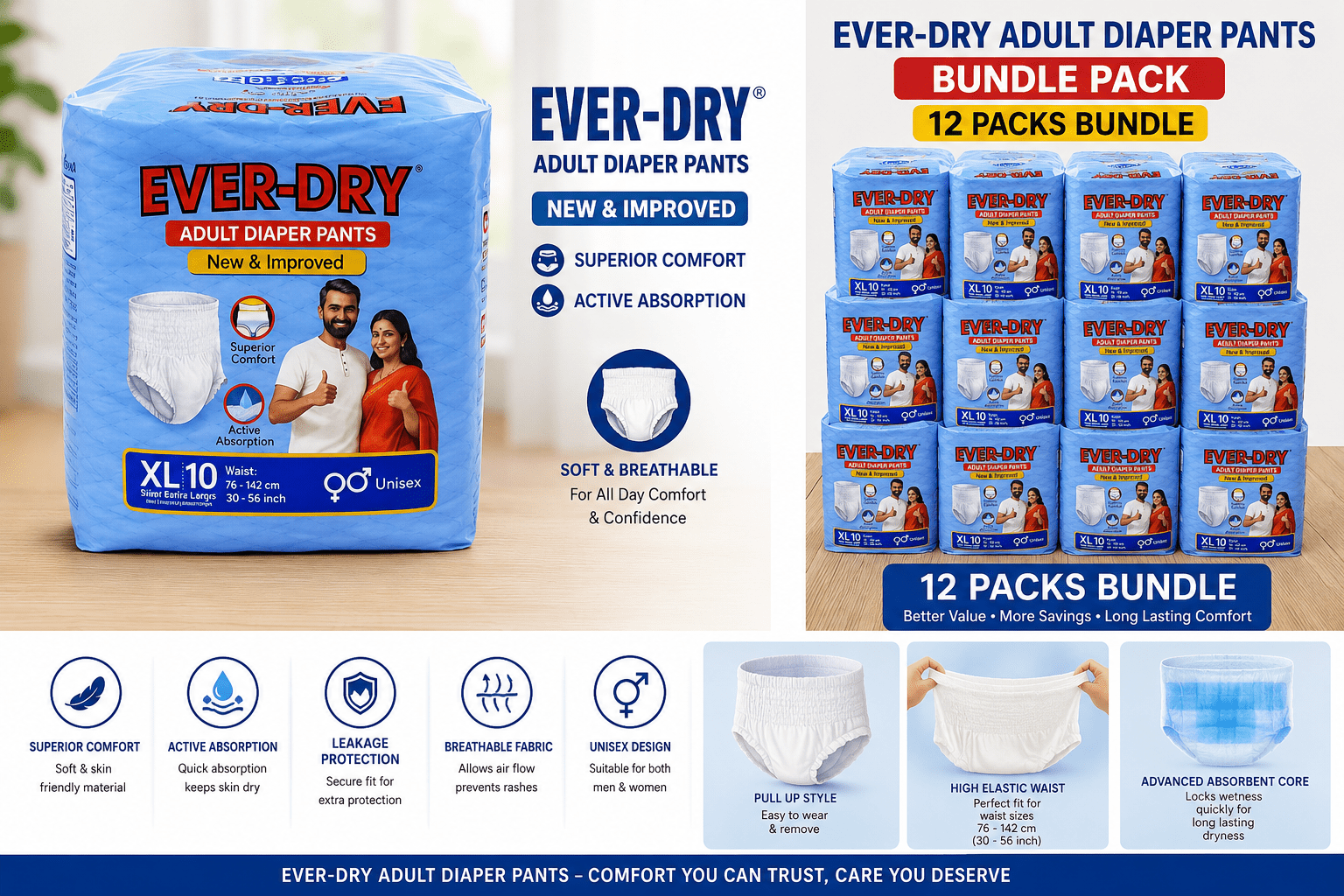 ChatGPT Image Jul 29, 2026, 10_16_07 AM Ever dry Adult Diaper Pants - Extra large - Image 1