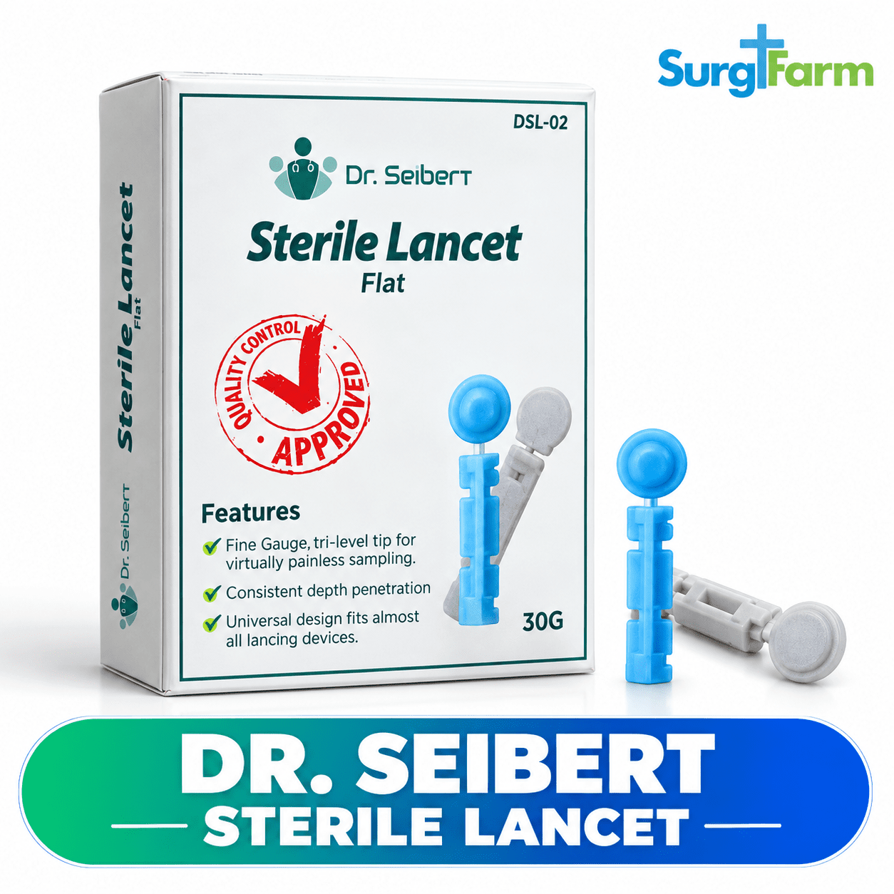 Dr. Seibert Sterile Lancet Packaging (1) Dr. Seibert DSL-01 Sterile Lancets