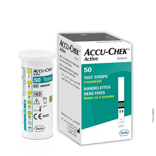 Accu-Chek Active Test Strips pack of 50 for Accu-Chek Active Glucometer